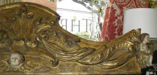   18th C Carved Gilt wood Overdoor w Angel & Putti Decoration NR  