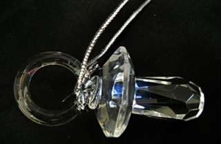 New Crystal Glass Baby Pacifier Clear Hanging Figurine  