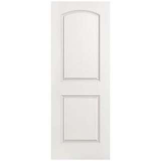   White 2 Panel Round Top Interior Slab Door 11079 