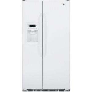 GE 22.7 cu. ft. 35.75 in. Wide Side by Side Refrigerator in White 