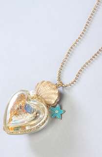 Betsey Johnson The Mermaids Tale Long Heart Bottle Necklace 