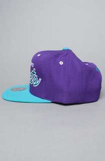 Mitchell & Ness The NBA Script Snapback Hat in Purple Teal  Karmaloop 