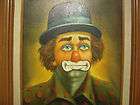 sad clown oil painting  