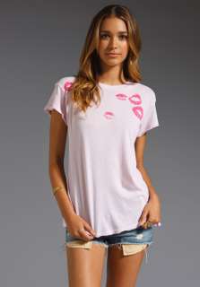 WILDFOX COUTURE Lipstick Traces Desert Crew Neck Tee in Baby Doll at 