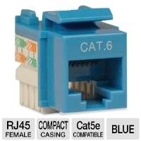   Lite N238 001 BL Cat6/Cat5e 110 Style Punch Down Keystone Jack   Blue