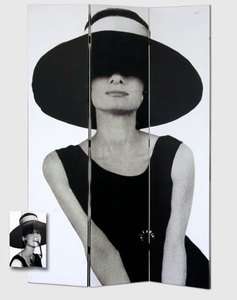   Raumteiler Paravant Trennwand Audrey Hepburn 180x110x2,5cm NEU