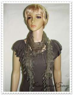 S048 Army Cotton Triangle Lace Scarf Wrap Scarves New  