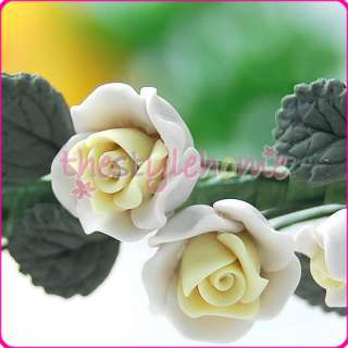 12 Dollhouse Miniature Clay Dry Rose Flower Cute New  