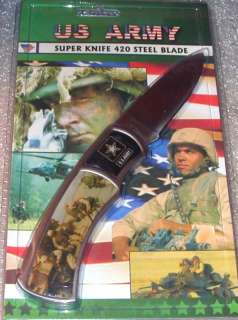 US ARMY SUPER KNIFE 420 STEEL BLADE 4 CLOSED 7 OPEN  