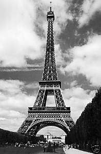 Fototapete Poster PARIS schwarz weiß Eiffelturm FRANCE  