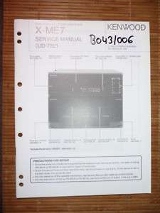 Service Manual Kenwood X ME7 Cassette Deck,ORIGINAL  