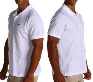 NWT LACOSTE BRAND MENS White Classic Croc Polo Shirts  