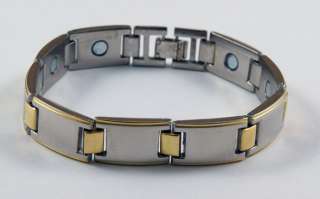 Two 2 Toned Gold Plated Silver Magnetic Bracelet Copper  