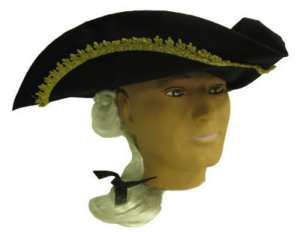 HAT   Tricorn & Ponytail Capt Cook, Colonial Admiral  