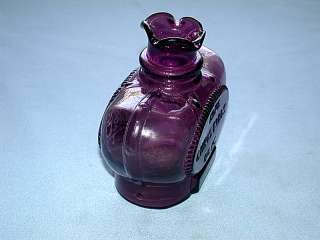   Vintage Mouth Blown Amethyst 1976 Christmas CALEC Glass Bottle Vase