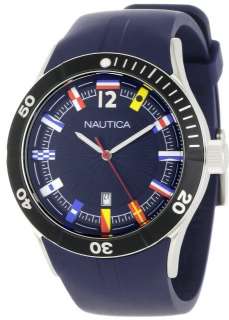   Nautica N13525G Blue Resin Strap Mens Watch in Original Box  