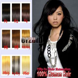 15 26 real remy human hair extensions clip in on 15 10 colors 7pcs 