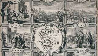 1686 Sandrart Luther Bible Leaf 11 Vignettes RISE & FALL OF SAUL DAVID 