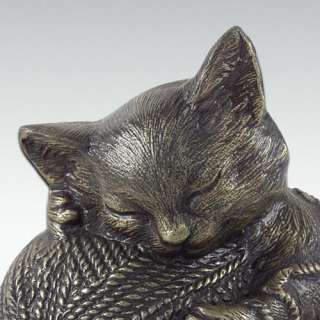 Precious Kitty Cat   Bronze   Metal Pet Cremation Urn   