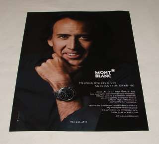 2006 Montblanc watch ad page ~ NICOLAS CAGE  
