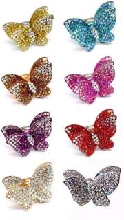 Item Name Beautiful Butterfly Crystal Pave Stretch Ring