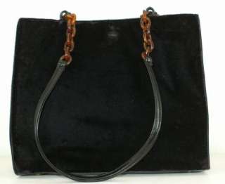 80s Dark Brown Velvet Samir Handbag Tote Purse  