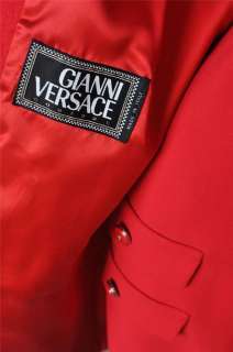 GIANNI VERSACE Red *COUTURE* Long COAT+DRESS Set S 40  
