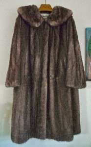 VINTAGE Stanley Rich brown MINK fur coat CRAFTERS SZ Large  