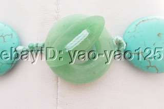 Oval green turquoise, round green jade, good quality, high luster.