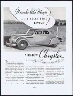 1935 Chrysler Airflow Imperial Car Photo Print Ad  