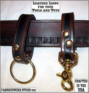 Pirates and Steampunks Leather Belt Loops(pair) Snap On to Hold Tools 