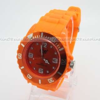 FASHION Unisex Jelly Candy Dial Quartz Wrist Silicone Watch bangle 13 