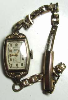 1937 Ladies Elgin 15J YGF/SS Art Deco Watch, Nice Dial  