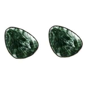  Seraphinite and Sterling Silver Angel Stone Earrings: Ian 