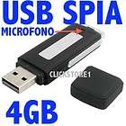PEN DRIVE RECORDER MINI MICRO REGISTRATORE USB 4GB VOCA