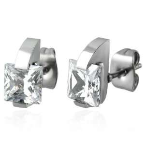 The Stainless Steel Jewellery Shop   Stainless Steel 5mm Princess Cut 
