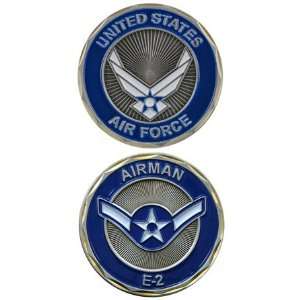 United States Military US Armed Forces Air Force E 2 Airman Crest Rank 
