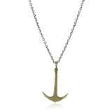 Cohen Sterling Silver Chain Necklace With Brass Anchor Pendant