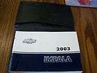 2003 IMPALA CHEVROLET CAR MANUALS OWNERS MANUAL GUIDE & CASE