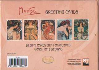 ALPHONSE MUCHA Art Nouveau Gift Cards Notecards Boxed Set of 20 Brand 
