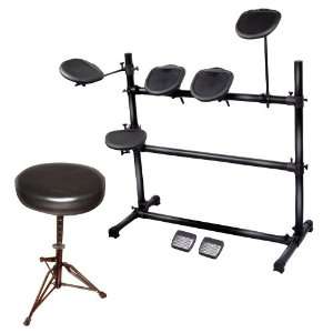 Electric Drum Kit and Bench Package   PED03 Electronic Drum Set With 5 