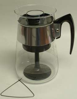 RETRO CORNING HEAT PROOF GLASS COFFEE POT 4 6 CUP NICE  