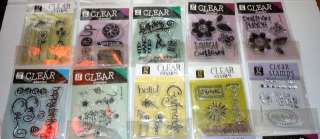   23 STUDIO G AND AUTUMN LEAVES   CLEAR STAMPS AND ACRYLIC BLOCKS LOT 5