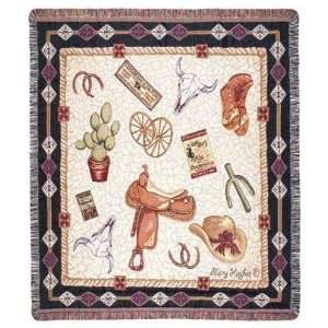 Country Western Old West Native American Tapestry Throw Blanket 50 x 