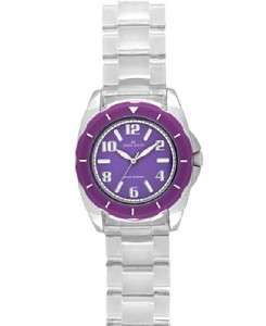 New Anne Klein Ladies Watch Resin Clear Purple 9641PRCL  