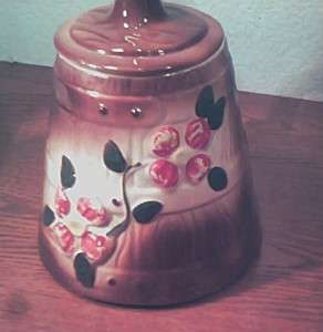 Vintage  McCoy USA Cookie Jar Butter Churn/Red Flowers  
