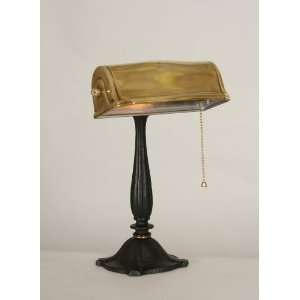  Antique Black & Brass Desk Lamp, c.1935