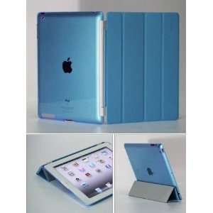 Blue Smart Cover FRONT + Blue Crystal Back Protector for Apple iPad 2 