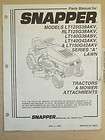 1994 SNAPPER RIDING LAWN MOWER PARTS MANUAL, MANUAL NO