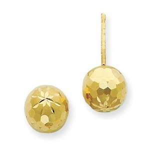  Jewelry Gift 14K 7Mm Diamond Cut Mirror Ball Post Earrings Jewelry